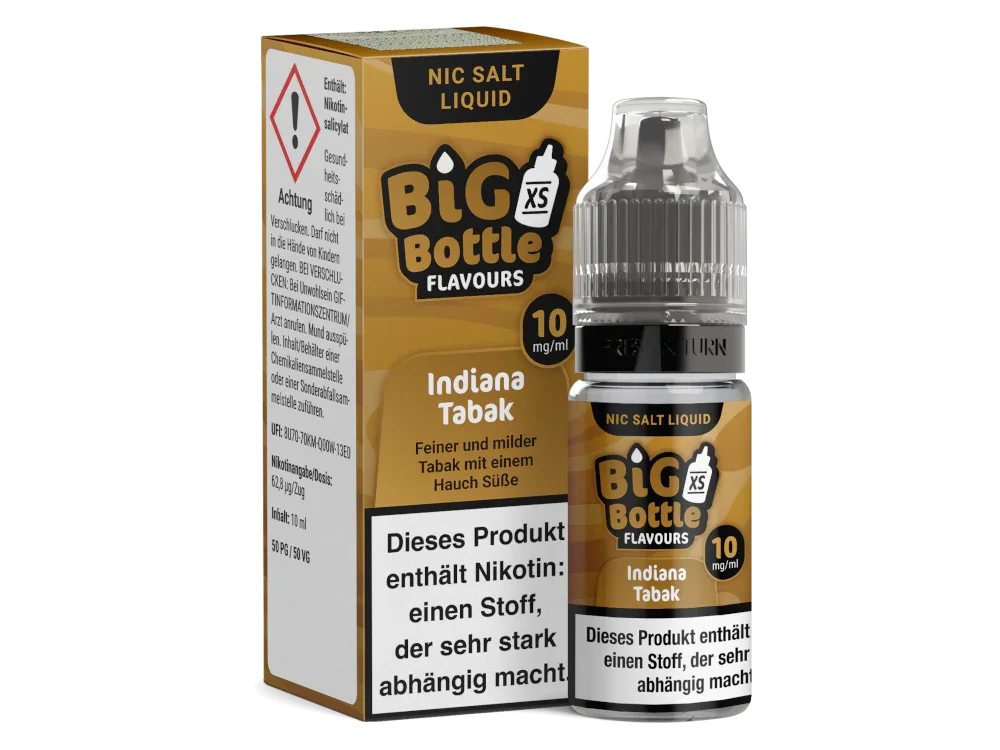 Big Bottle - Indiana Tabak - Nikotinsalz Liquid - 10 mg/ml time4smoke.de