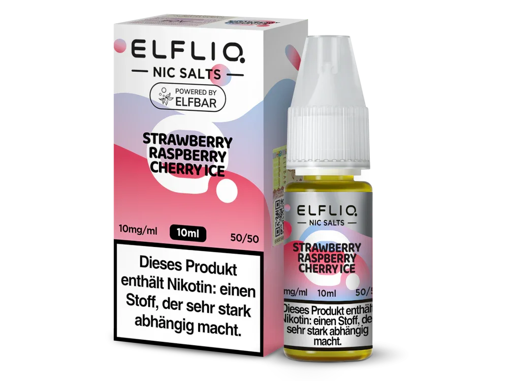 ELFLIQ - Strawberry Raspberry Cherry Ice - Nikotinsalz Liquid - 10 mg/ml time4smoke.de