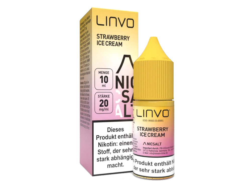 Linvo - Strawberry Ice Cream - Nikotinsalz Liquid - 1er Packung / 20 mg/ml time4smoke.de