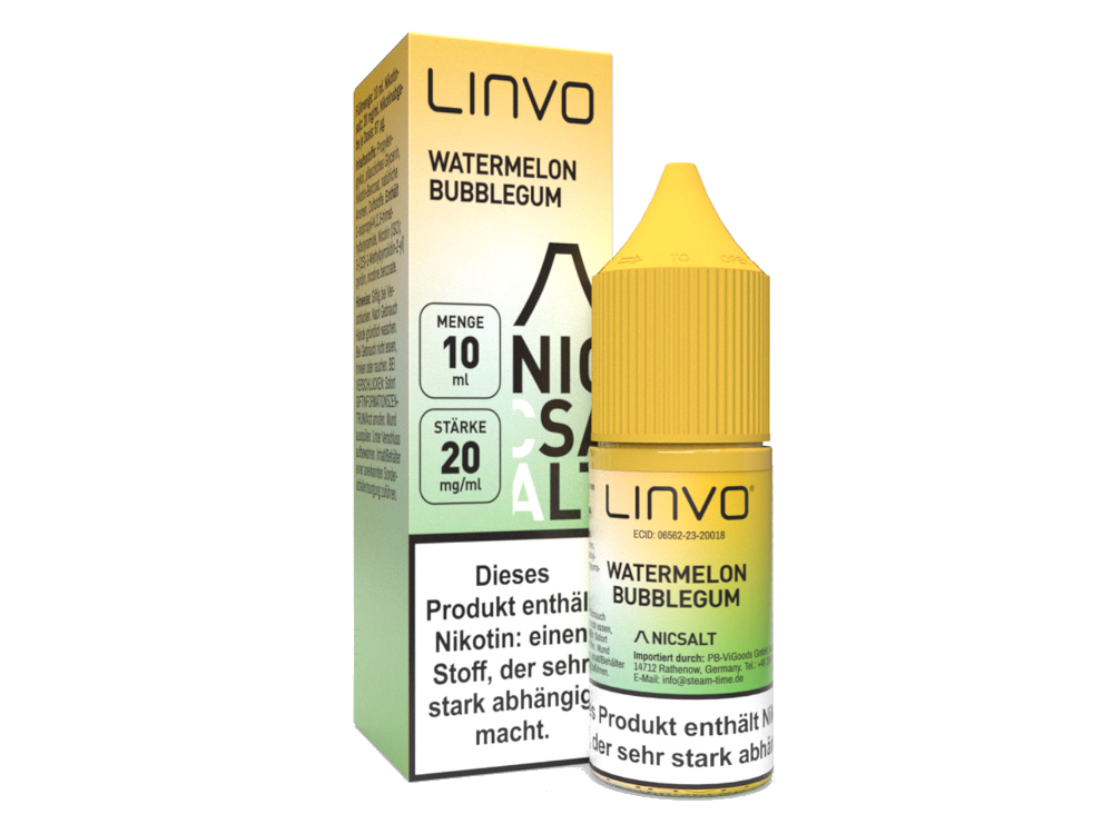 Linvo - Watermelon Bubble Gum - Nikotinsalz Liquid - time4smoke