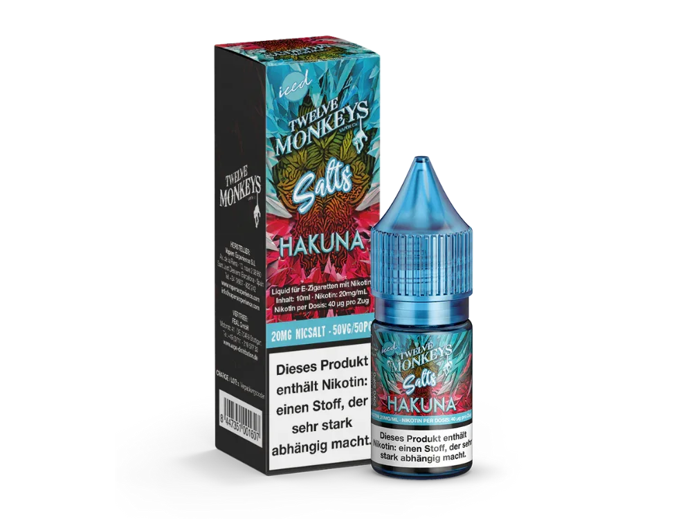 Twelve Monkeys - Iced - Hakuna - Nikotinsalz Liquid - Hakuna / 1er Packung / 20 mg/ml time4smoke.de