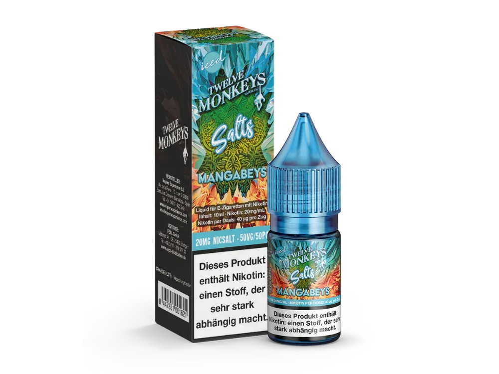 Twelve Monkeys - Iced - Mangabeys - Nikotinsalz Liquid - Mangabeys / 1er Packung / 20 mg/ml time4smoke.de