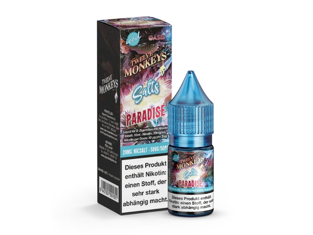 Twelve Monkeys - Iced - Paradise - Nikotinsalz Liquid - Paradise / 1er Packung / 20 mg/ml time4smoke.de