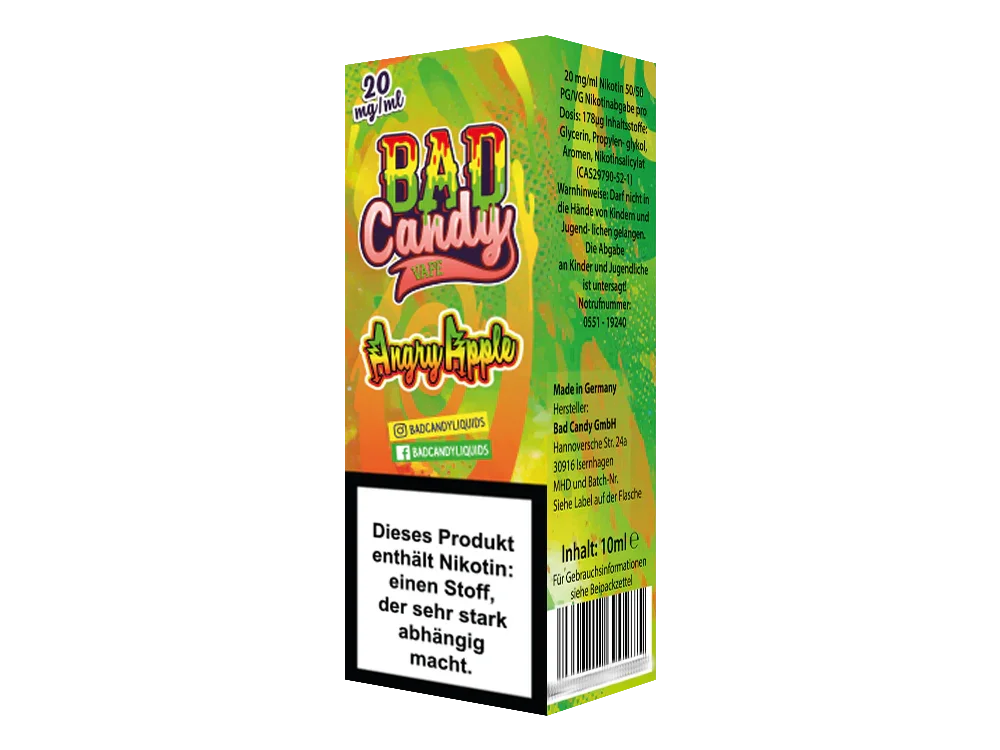 Bad Candy Liquids - Angry Apple - Nikotinsalz Liquid - time4smoke