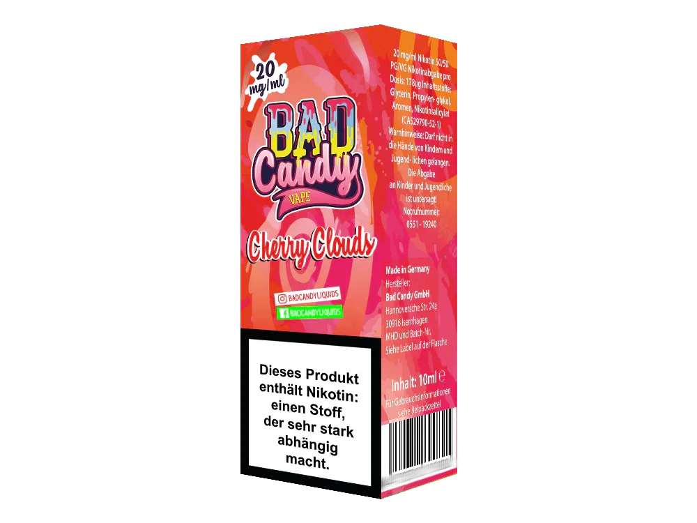 Bad Candy Liquids - Cherry Clouds - Nikotinsalz Liquid - 1er Packung / 10 mg/ml time4smoke.de