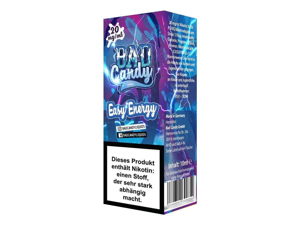 Bad Candy Liquids - Easy Energy - Nikotinsalz Liquid - 1er Packung / 10 mg/ml time4smoke.de