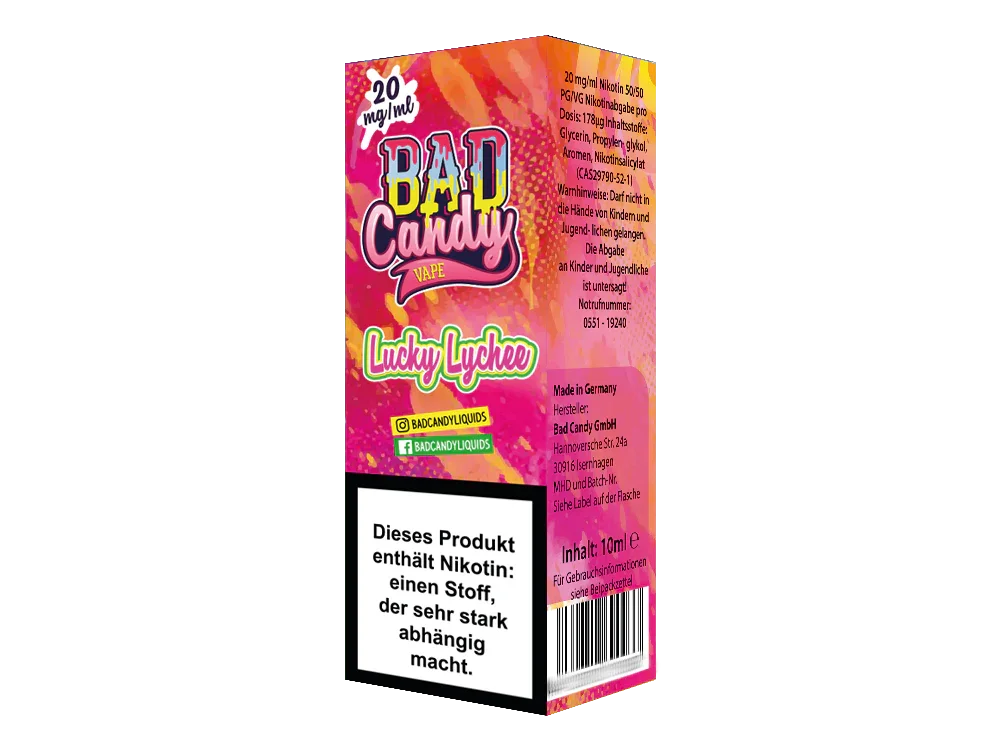 Bad Candy Liquids - Lucky Lychee - Nikotinsalz Liquid - 1er Packung / 10 mg/ml time4smoke.de