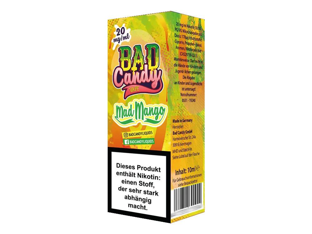 Bad Candy Liquids - Mad Mango - Nikotinsalz Liquid - 1er Packung / 10 mg/ml time4smoke.de