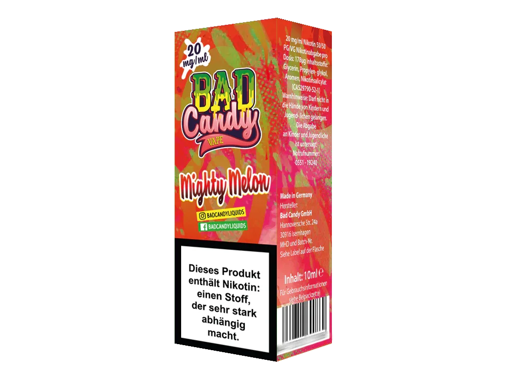 Bad Candy Liquids - Mighty Melon - Nikotinsalz Liquid - 1er Packung / 10 mg/ml time4smoke.de