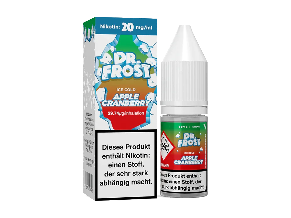 Dr. Frost - Ice Cold - Apple Cranberry - Nikotinsalz Liquid - Apple Cranberry / 1er Packung / 10 mg/ml time4smoke.de