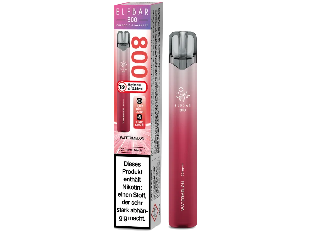 Elfbar 800 Einweg E-Zigarette / Vape (2 ml) 20 mg/ml - Watermelon / 1er Packung / 20 mg/ml time4smoke.de