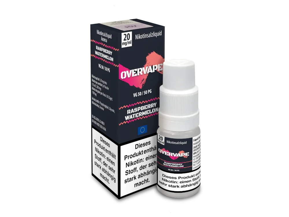 Overvape - Raspberry Watermelon - Nikotinsalz Liquid - Raspberry Watermelon / 1er Packung / 20 mg/ml time4smoke.de