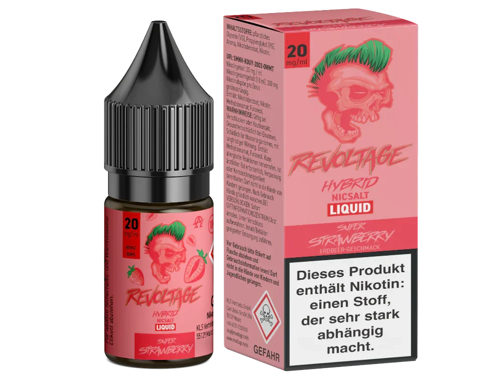 Revoltage - Super Strawberry - Hybrid Nikotinsalz Liquid - Super Strawberry / 1er Packung / 10 mg/ml time4smoke.de