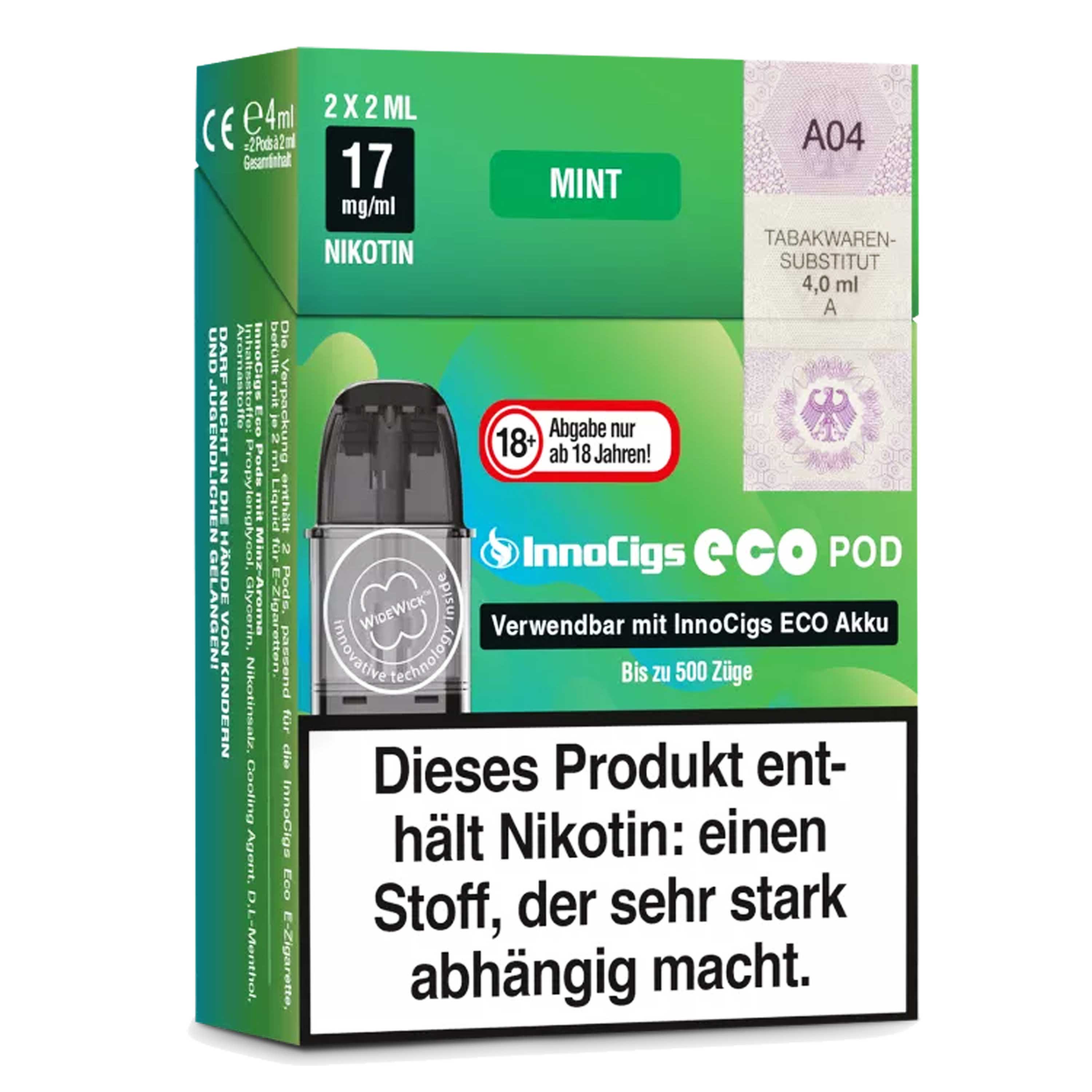 Innocigs - Eco Pod - Mint (2 x 2 ml) - Pod (2 Stück)