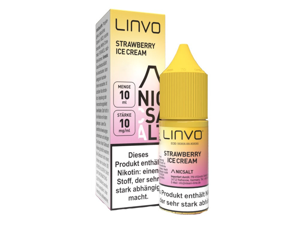 Linvo - Strawberry Ice Cream - Nikotinsalz Liquid