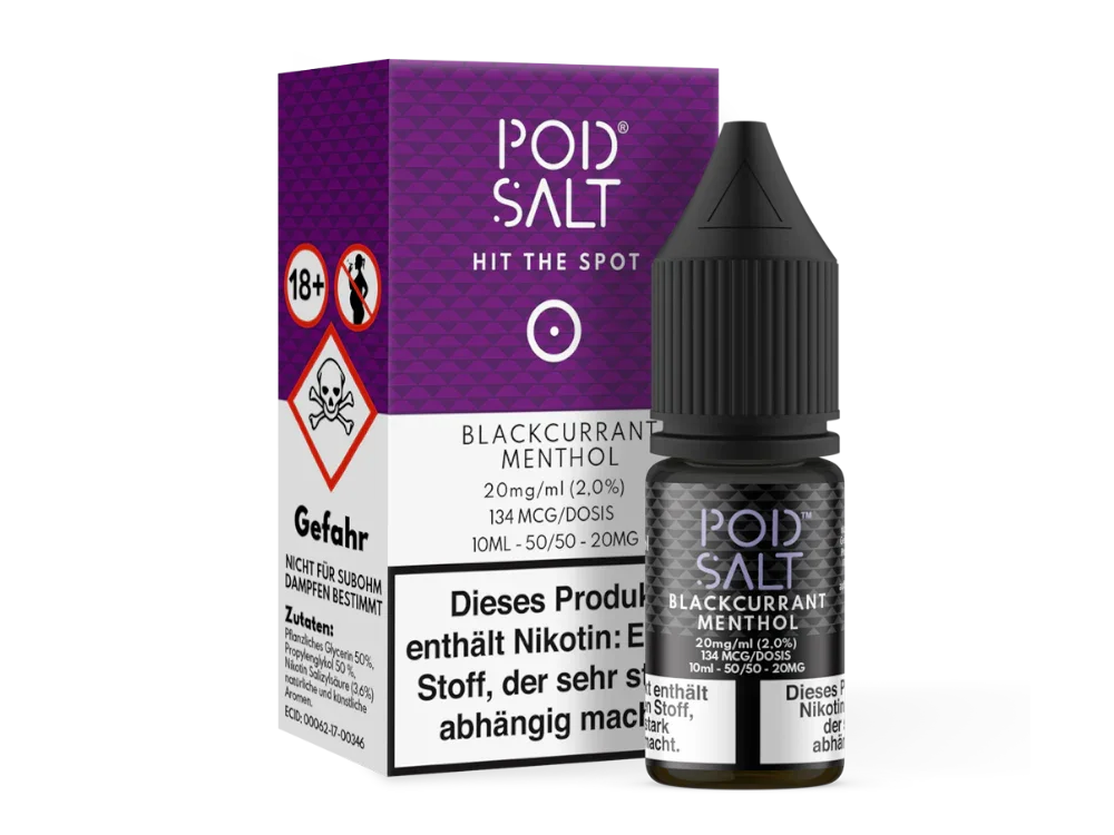 Pod Salt - Blackcurrant Menthol - Nikotinsalz Liquid - 1er Packung / 20 mg/ml time4smoke.de