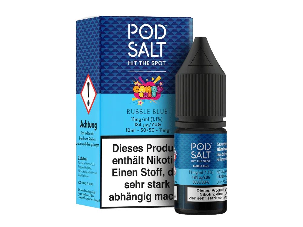 Pod Salt - Fusion - Bubble Blue - Nikotinsalz Liquid - 1er Packung / 11 mg/ml time4smoke.de