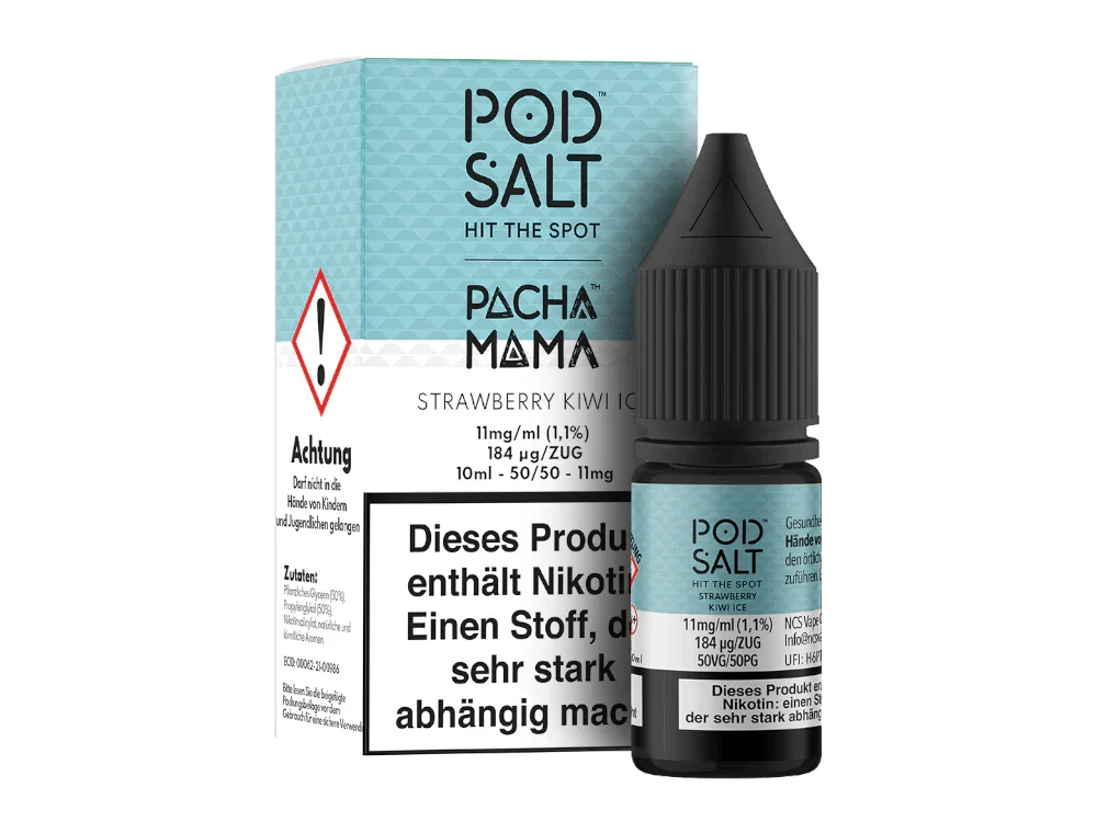 Pod Salt - Fusion - Strawberry Kiwi Ice - Nikotinsalz Liquid - 1er Packung / 11 mg/ml time4smoke.de