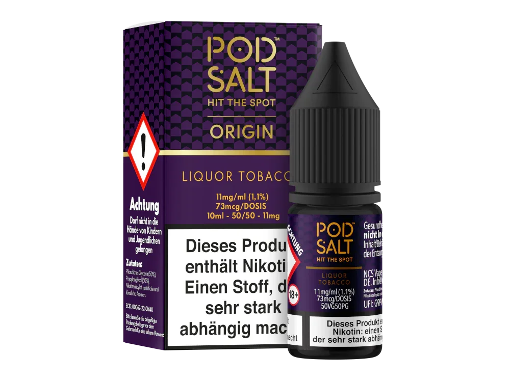 Pod Salt - Origin - Liquor Tobacco - Nikotinsalz Liquid - 1er Packung / 11 mg/ml time4smoke.de