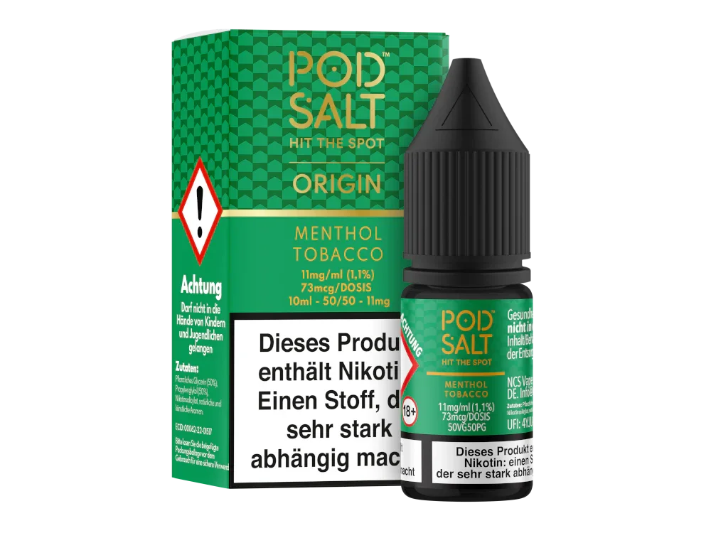 Pod Salt - Origin - Menthol Tobacco - Nikotinsalz Liquid - 1er Packung / 11 mg/ml time4smoke.de