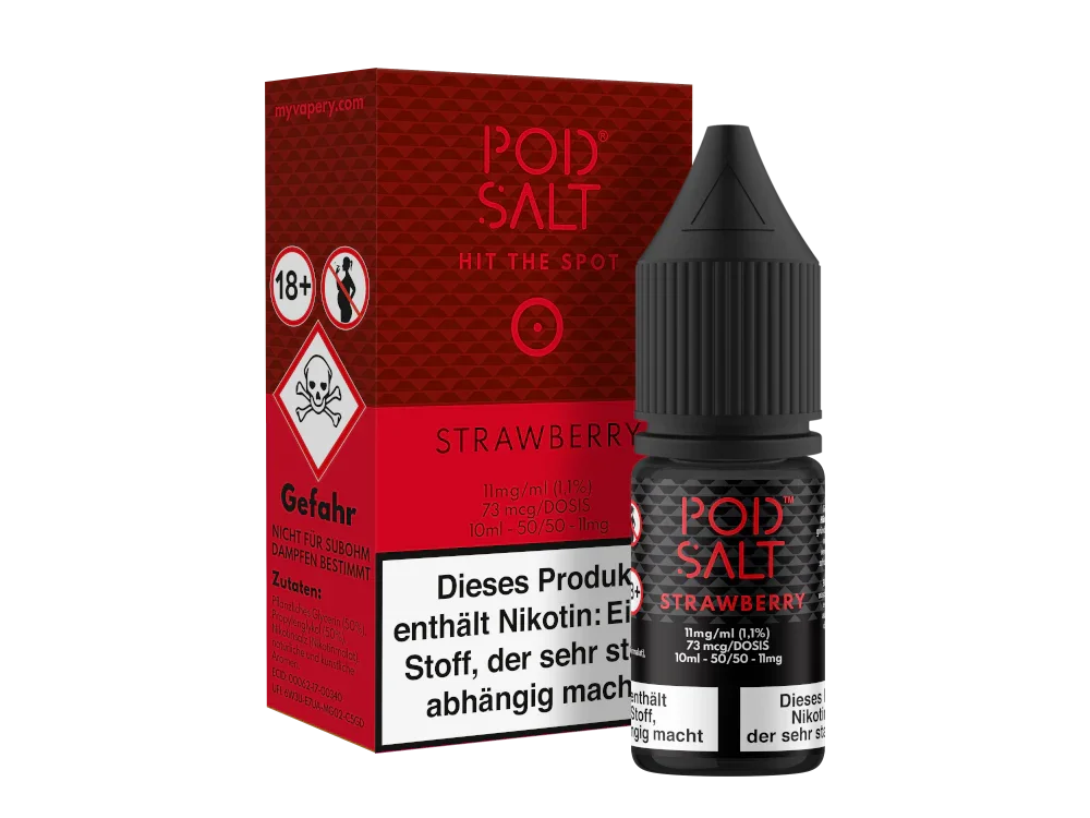 Pod Salt - Strawberry - Nikotinsalz Liquid - 1er Packung / 11 mg/ml time4smoke.de
