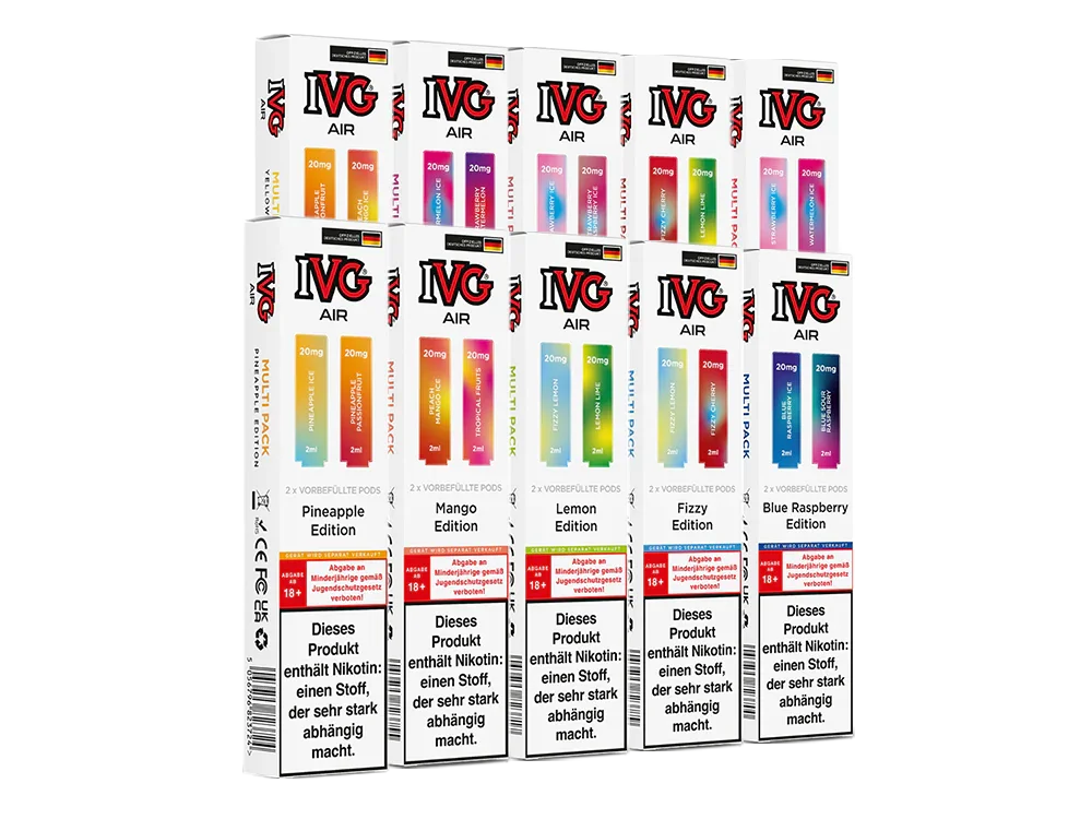 IVG - AIR Pod Multi Flavour Edition (2 x 2 ml) 20 mg/ml - Blue Raspberry Edition / 1er Packung / 20 mg/ml time4smoke.de
