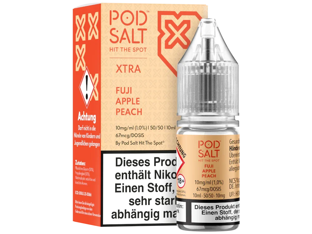 Pod Salt - XTRA - Fuji Apple Peach - Nikotinsalz Liquid - Fuji Apple Peach / 1er Packung / 10 mg/ml time4smoke.de