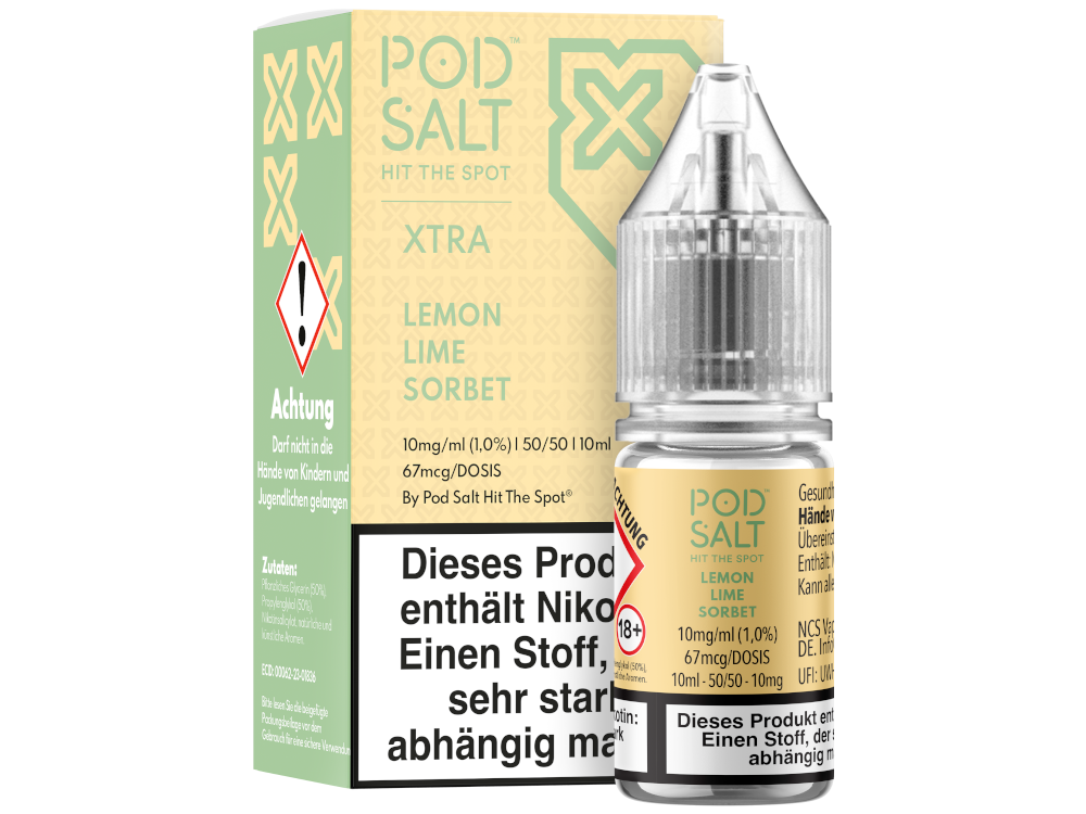 Pod Salt - XTRA - Lemon Lime Sorbet - Nikotinsalz Liquid