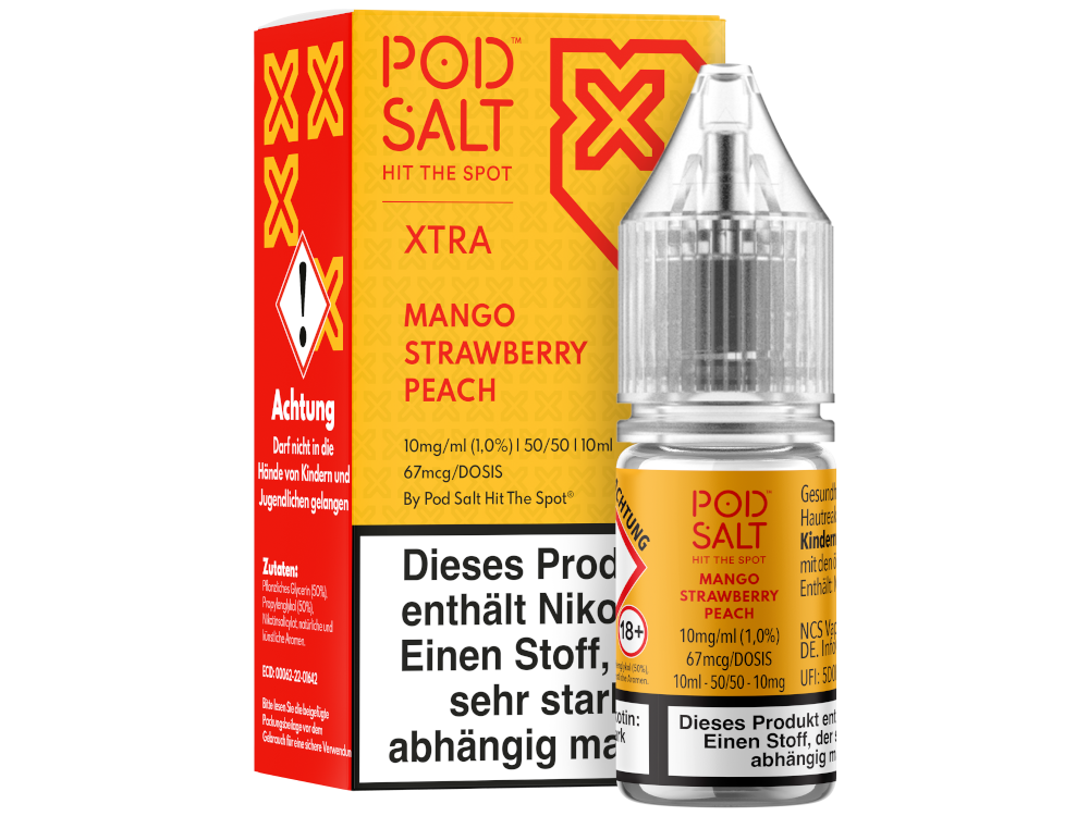 Pod Salt - XTRA - Mango Strawberry Peach - Nikotinsalz Liquid