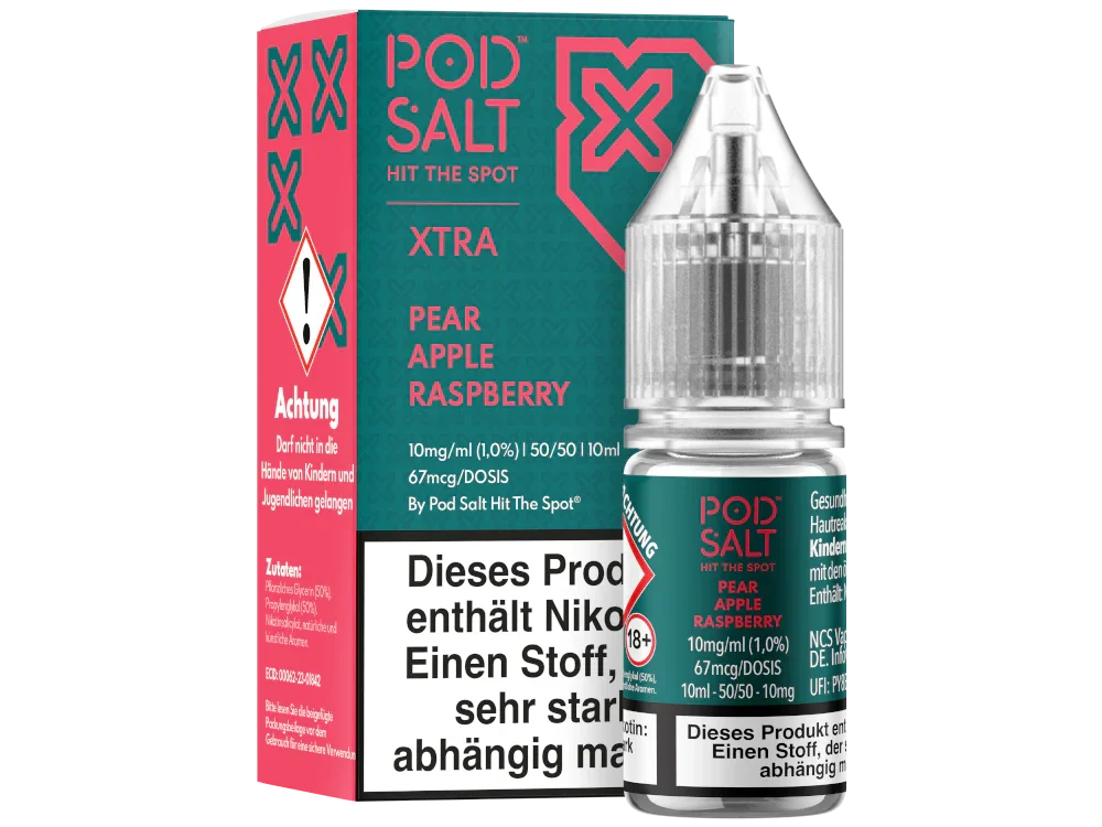 Pod Salt - XTRA - Pear Apple Raspberry - Nikotinsalz Liquid - Pear Apple Raspberry / 1er Packung / 10 mg/ml time4smoke.de