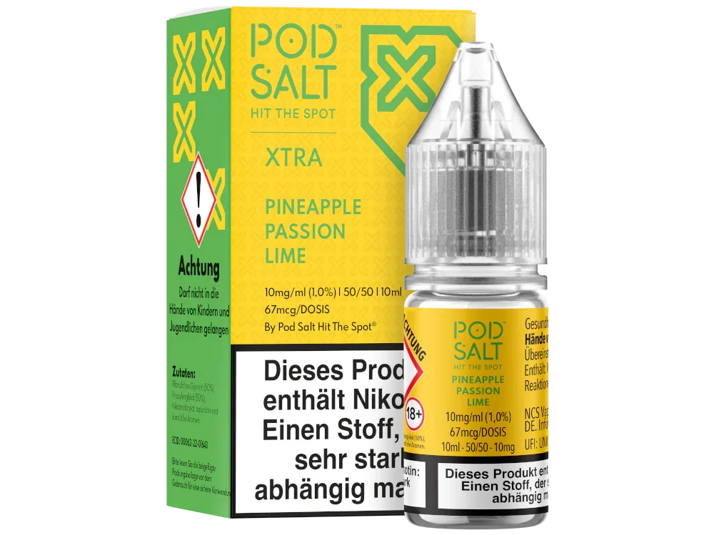 Pod Salt - XTRA - Pineapple Passion Lime - Nikotinsalz Liquid - Pineapple Passion Lime / 1er Packung / 10 mg/ml time4smoke.de