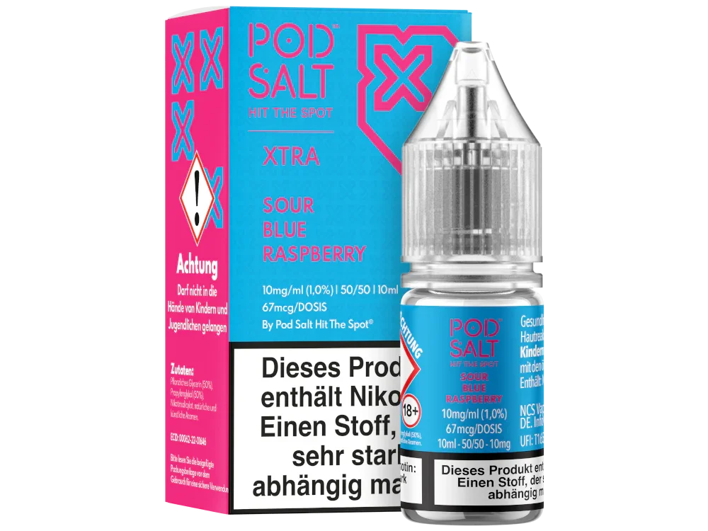 Pod Salt - XTRA - Sour Blue Raspberry - Nikotinsalz Liquid - Sour Blue Raspberry / 1er Packung / 10 mg/ml time4smoke.de