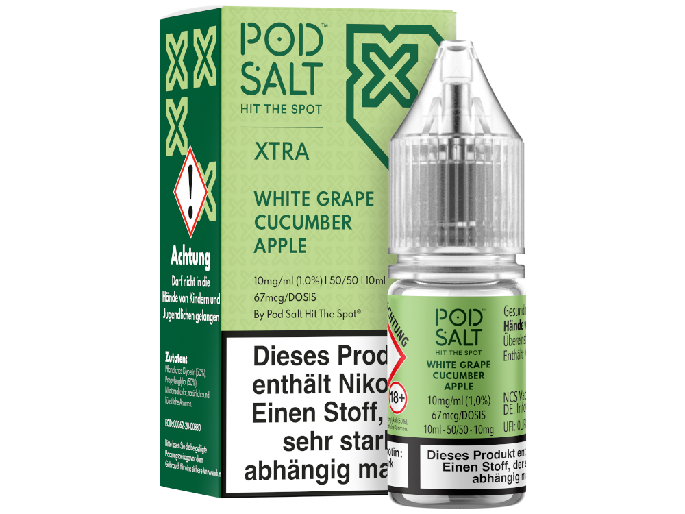 Pod Salt - XTRA - White Grape Cucumber Apple - Nikotinsalz Liquid