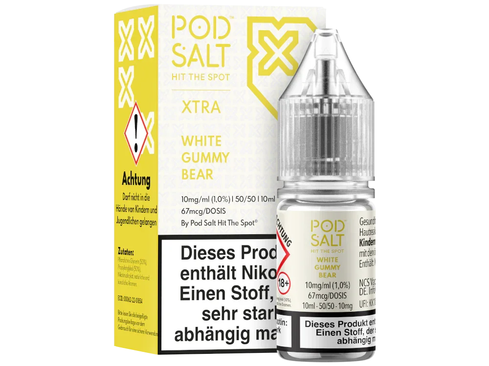 Pod Salt - XTRA - White Gummy Bear - Nikotinsalz Liquid - White Gummy Bear / 1er Packung / 10 mg/ml time4smoke.de