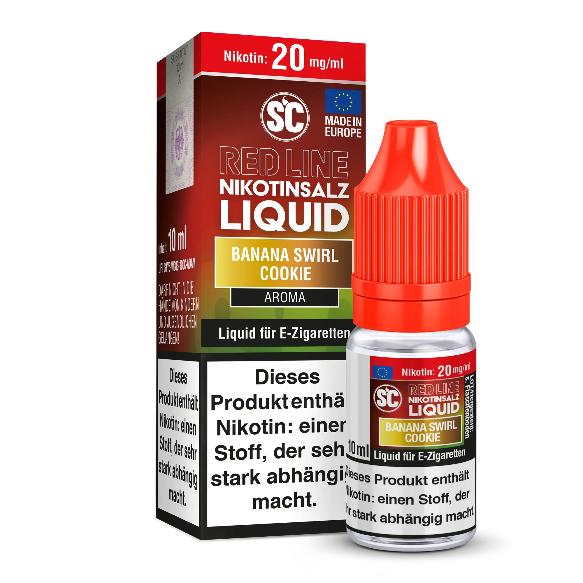 SC - Red Line - Banana Swirl Cookie - Nikotinsalz Liquid - 1er Packung / 20 mg/ml time4smoke.de
