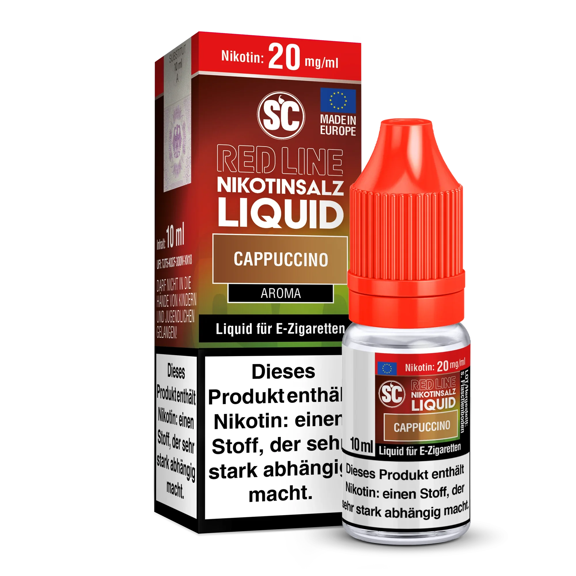 SC - Red Line - Cappuccino - Nikotinsalz Liquid - 1er Packung / 20 mg/ml time4smoke.de