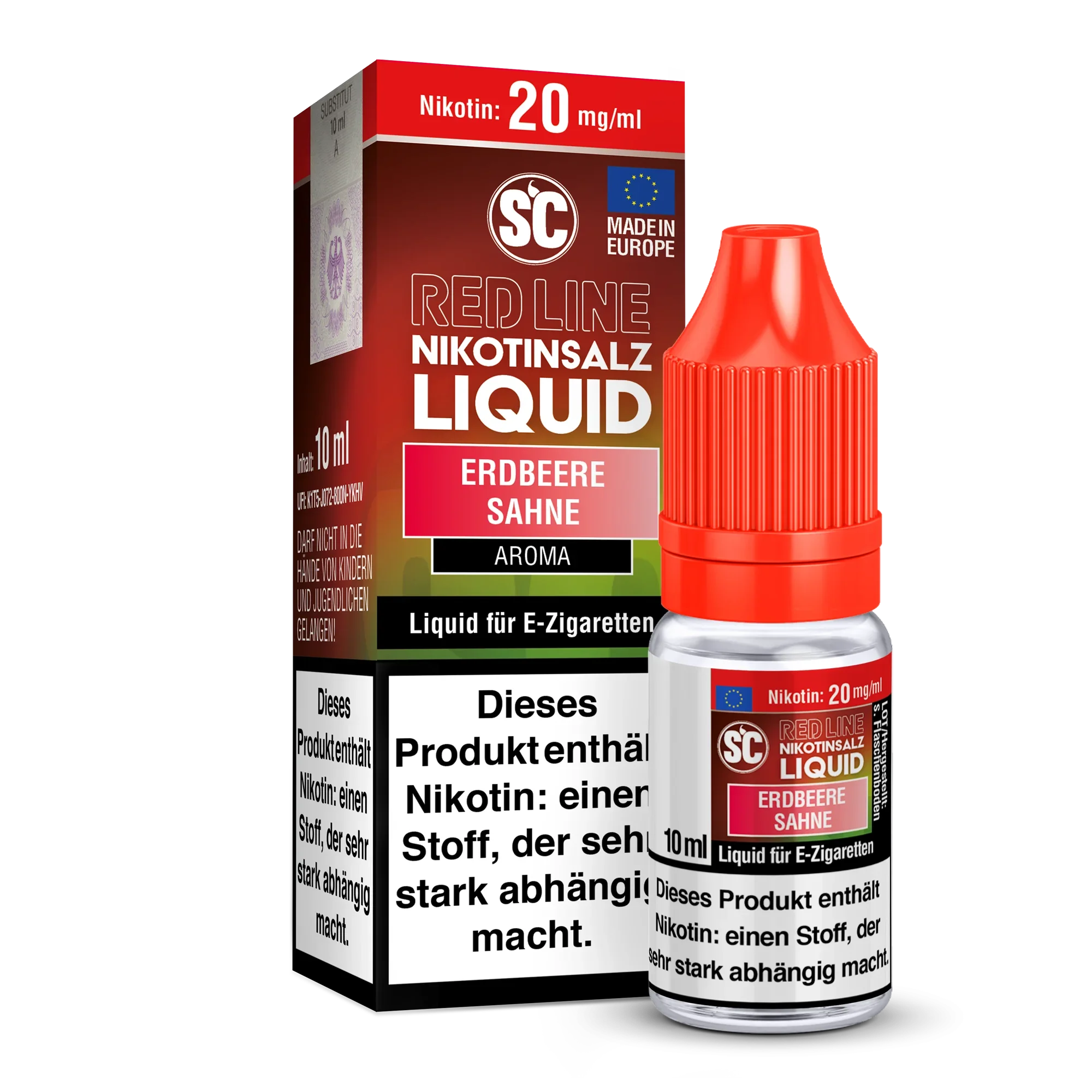 SC - Red Line - Erdbeere Sahne - Nikotinsalz Liquid - 1er Packung / 20 mg/ml time4smoke.de