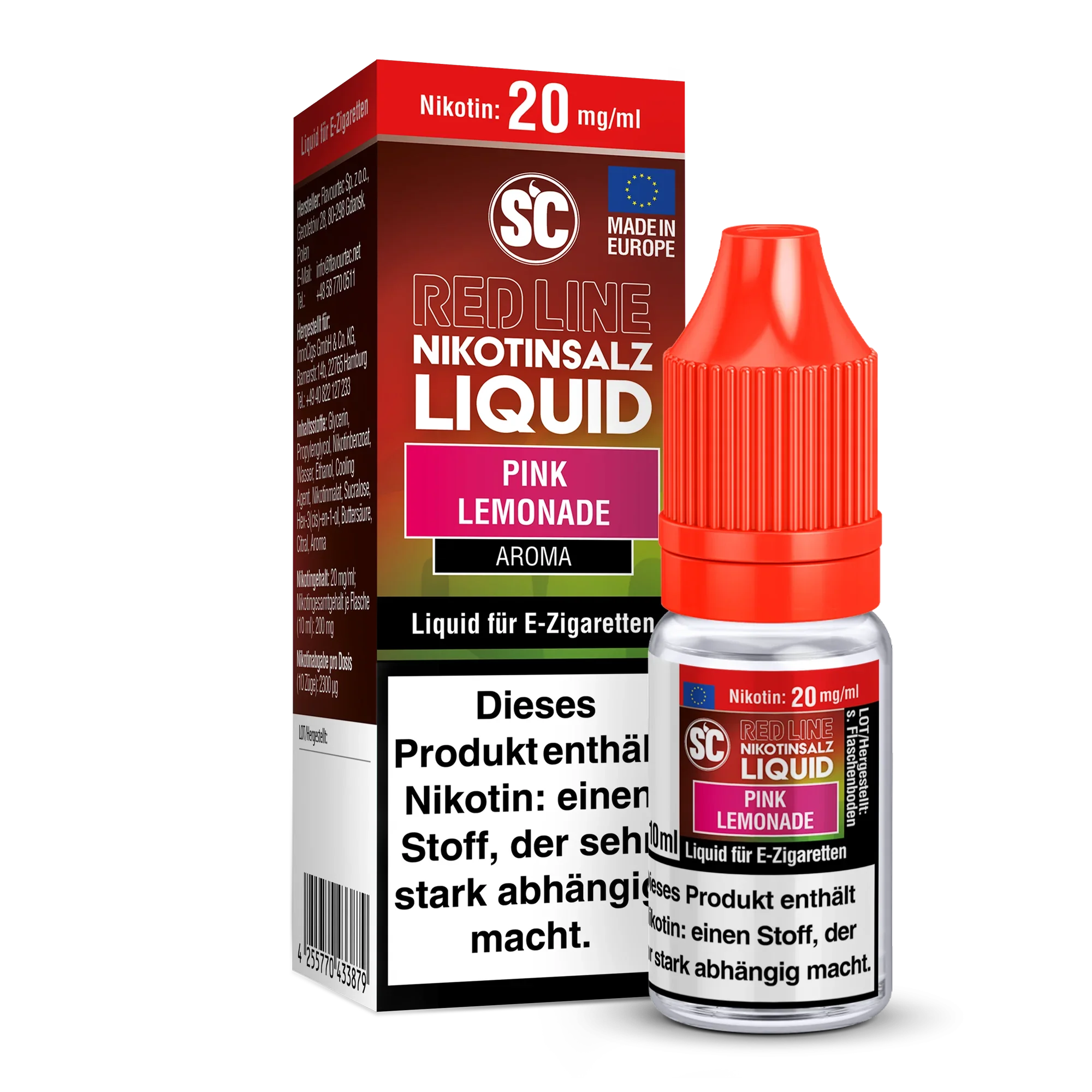 SC - Red Line - Pink Lemonade - Nikotinsalz Liquid - 1er Packung / 20 mg/ml time4smoke.de