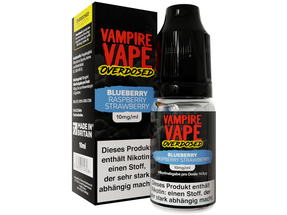 Vampire Vape - Overdosed - Blueberry Raspberry Strawberry - Nikotinsalz Liquid