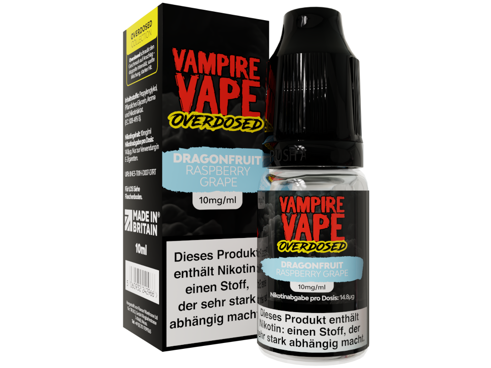 Vampire Vape - Overdosed - Dragonfruit Raspberry Grape - Nikotinsalz Liquid