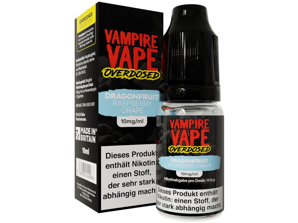 Vampire Vape - Overdosed - Dragonfruit Raspberry Grape - Nikotinsalz Liquid