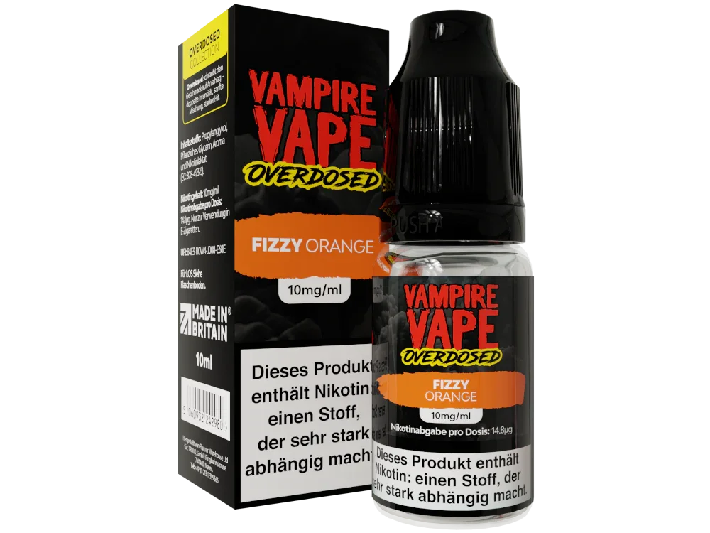 Vampire Vape - Overdosed - Fizzy Orange - Nikotinsalz Liquid - Fizzy Orange / 1er Packung / 10 mg/ml time4smoke.de
