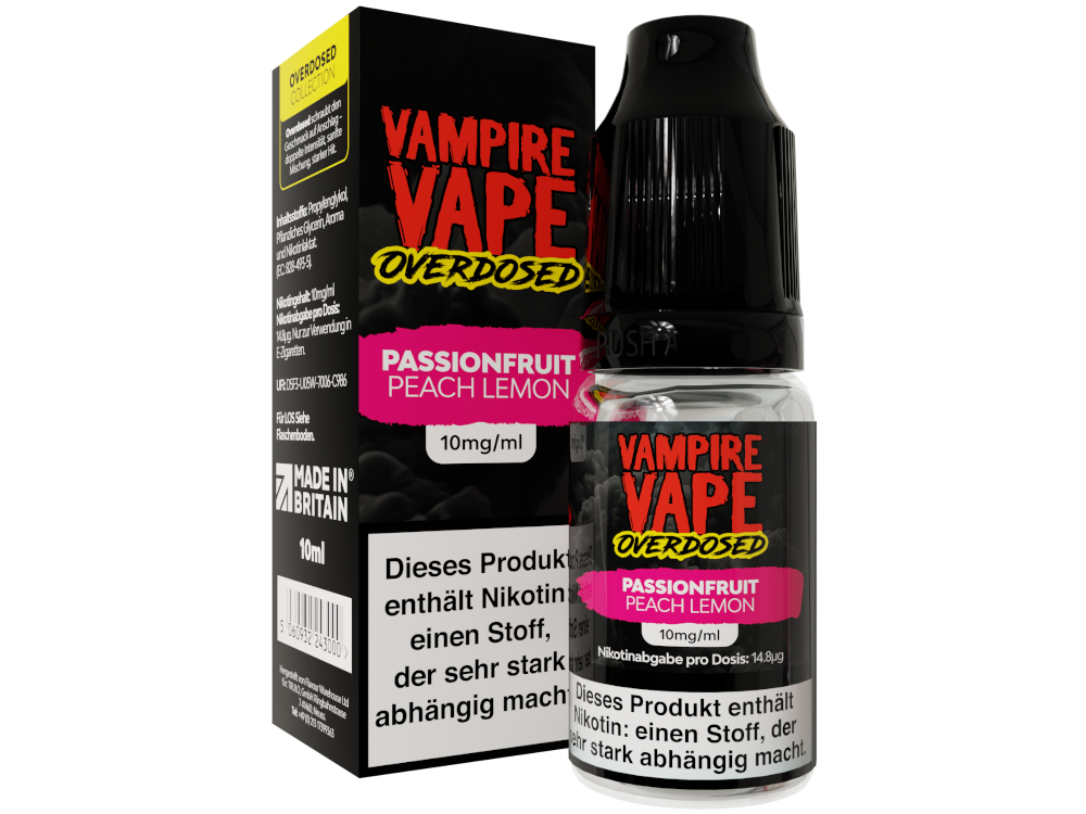 Vampire Vape - Overdosed - Passionfruit Peach Lemon - Nikotinsalz Liquid