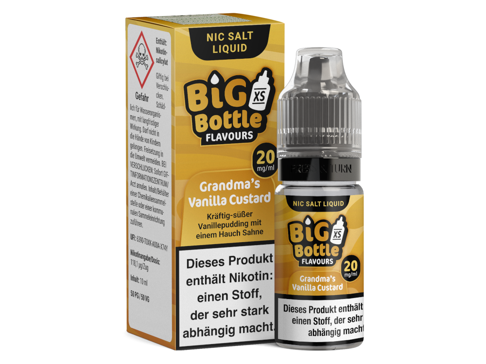 Big Bottle - Grandma's Vanilla Custard - Nikotinsalz Liquid - time4smoke