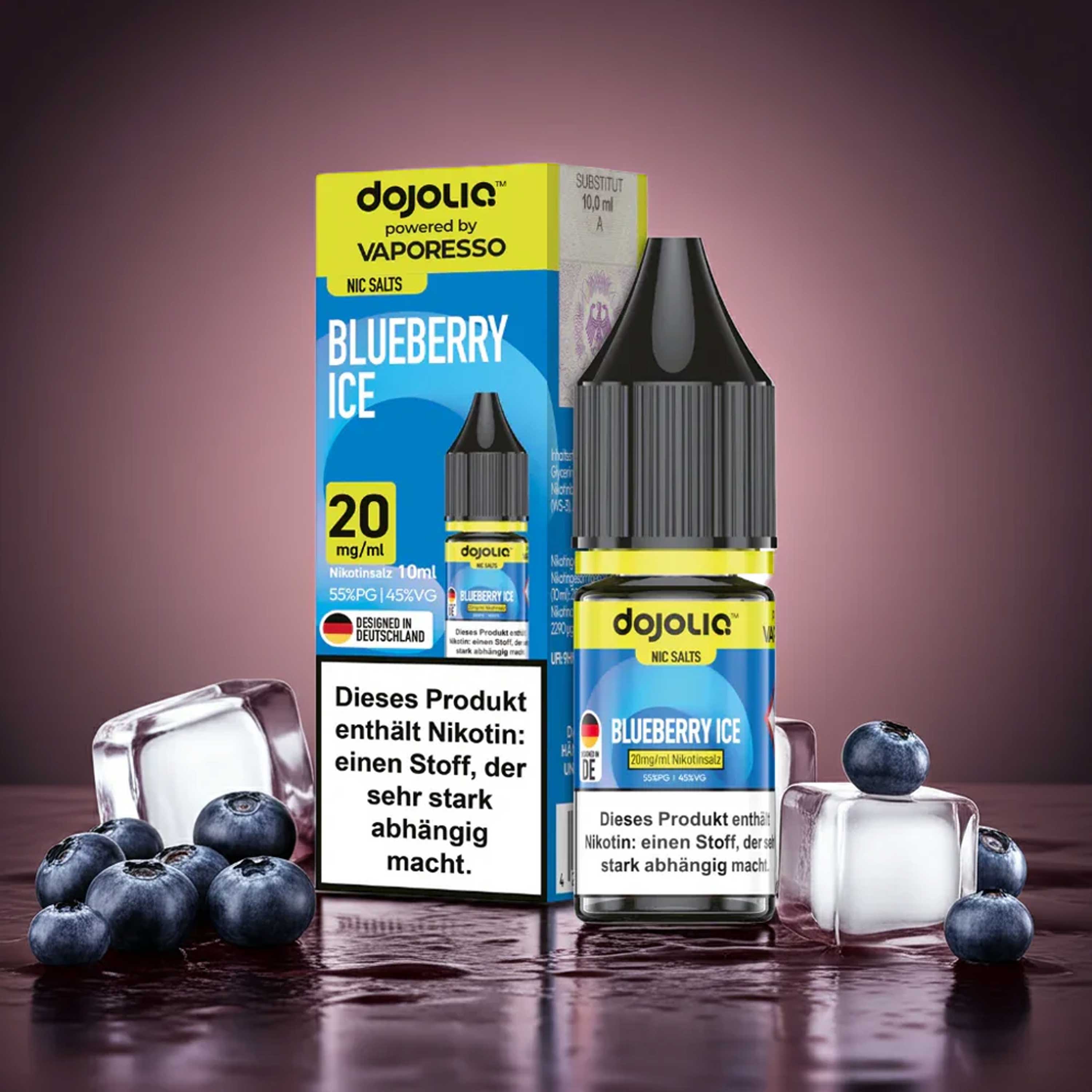 Dojoliq - Blueberry Ice - Nikotinsalz Liquid: Frische Blaubeeren mit kühlem Kick