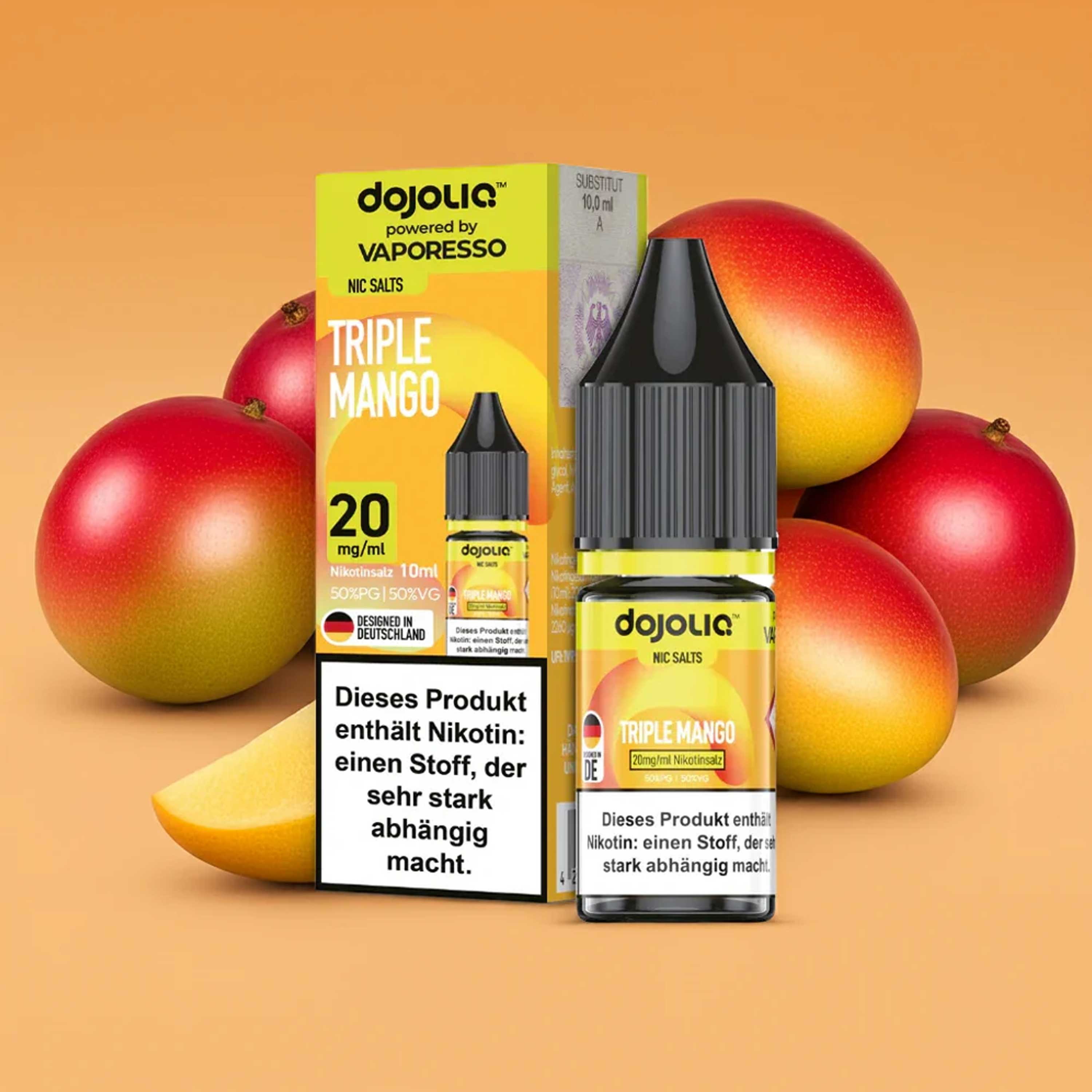 Dojoliq Triple Mango Nikotinsalz Liquid: Tropische Frische in jeder Dampfwolke