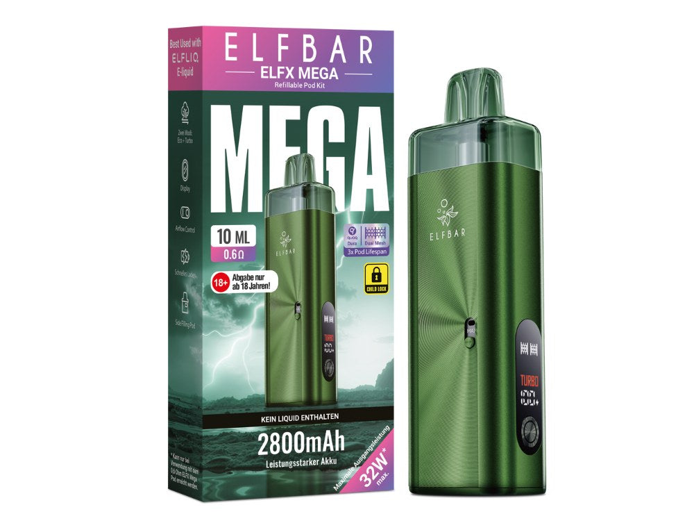 Elfbar - Elfx Mega Pod Kit | 2800 mAh | 32 W | 10 ml | MTL & RDL E-Zigarette