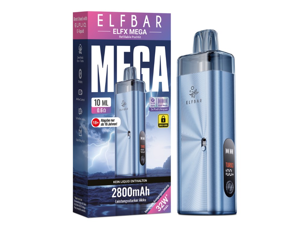Elfbar - Elfx Mega Pod Kit | 2800 mAh | 32 W | 10 ml | MTL & RDL E-Zigarette