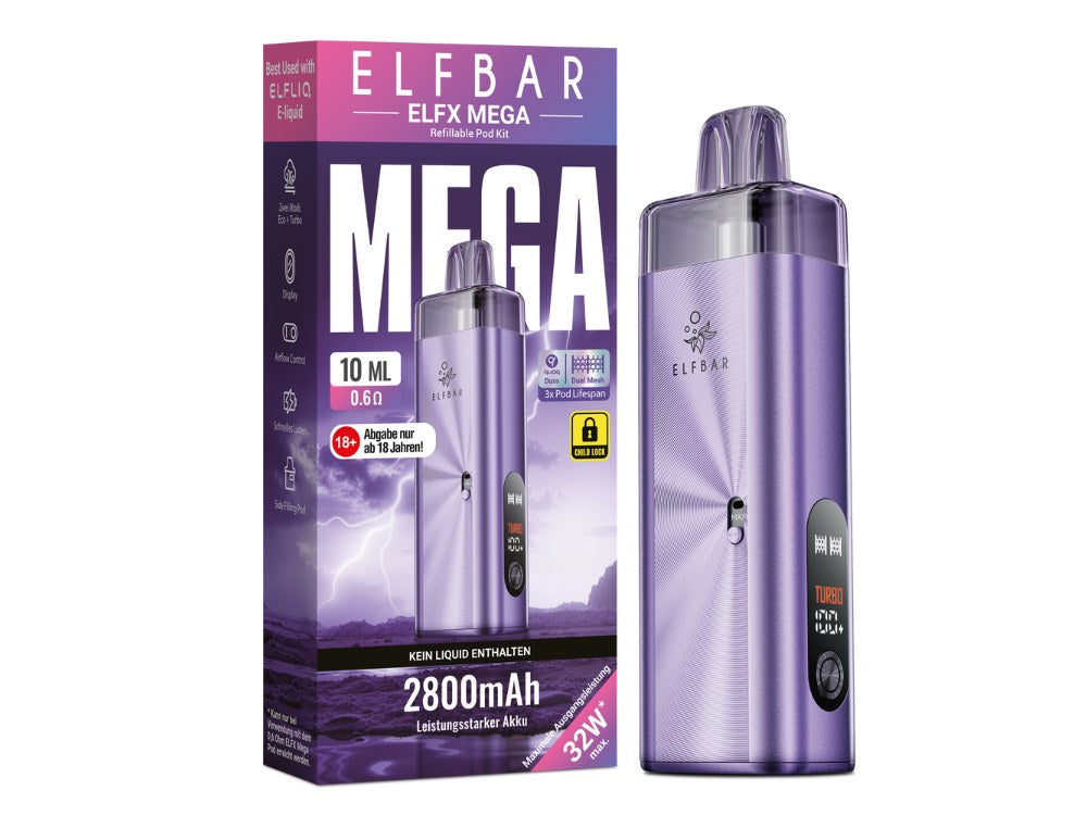 Elfbar - Elfx Mega Pod Kit | 2800 mAh | 32 W | 10 ml | MTL & RDL E-Zigarette