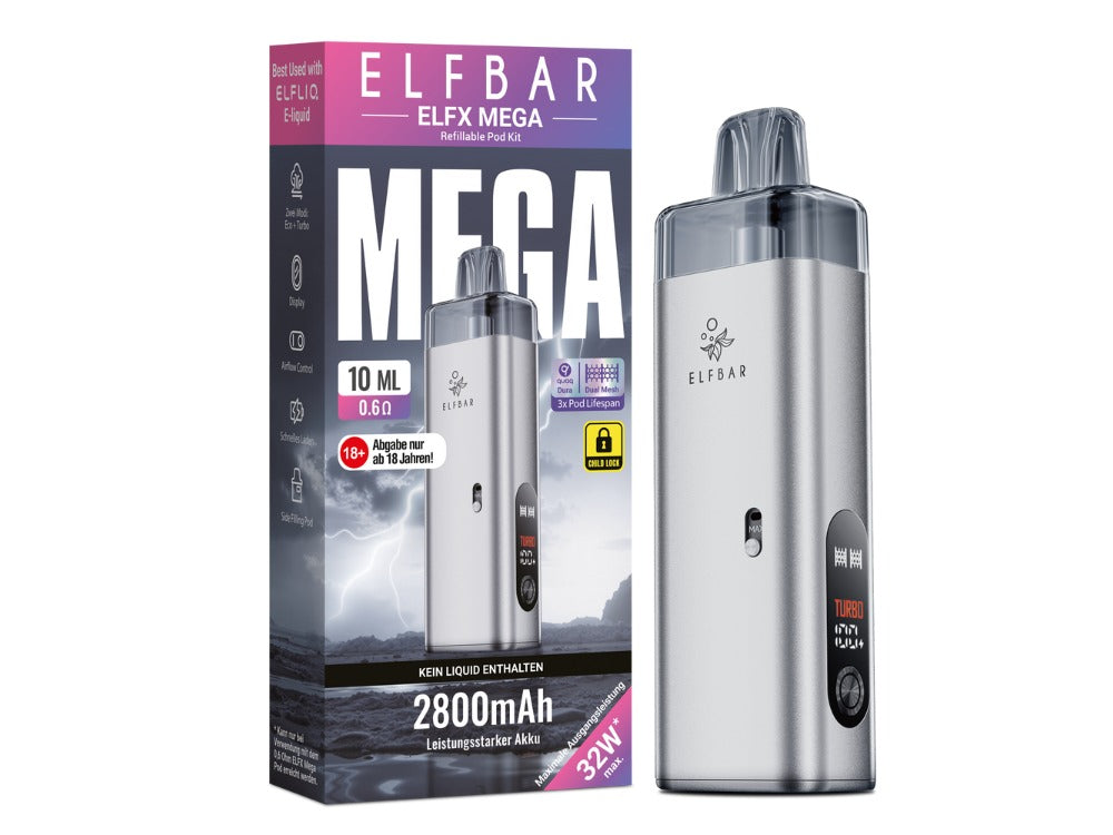 Elfbar - Elfx Mega Pod Kit | 2800 mAh | 32 W | 10 ml | MTL & RDL E-Zigarette
